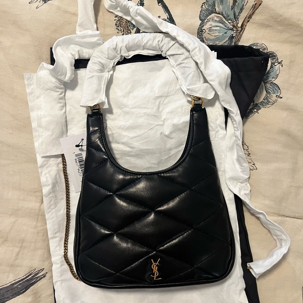 NWT SADE YSL HOBO BAG BLACK LAMBSKIN